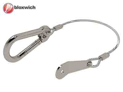BCSP19076 8mm Stainless Steel Carbine Hook with Retaining Wire & Tab