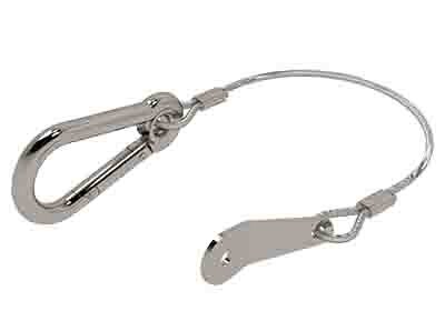 BCSP19076 8mm Stainless Steel Carbine Hook with Retaining Wire & Tab